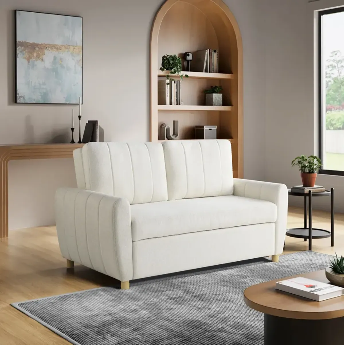 Serta Linwood Convertible Loveseat - White