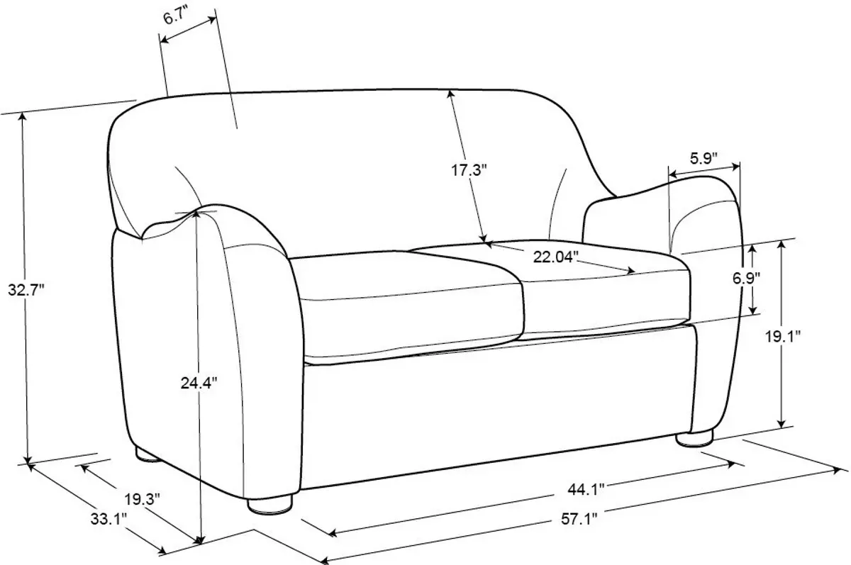 Hargrove Loveseat - Light Gray