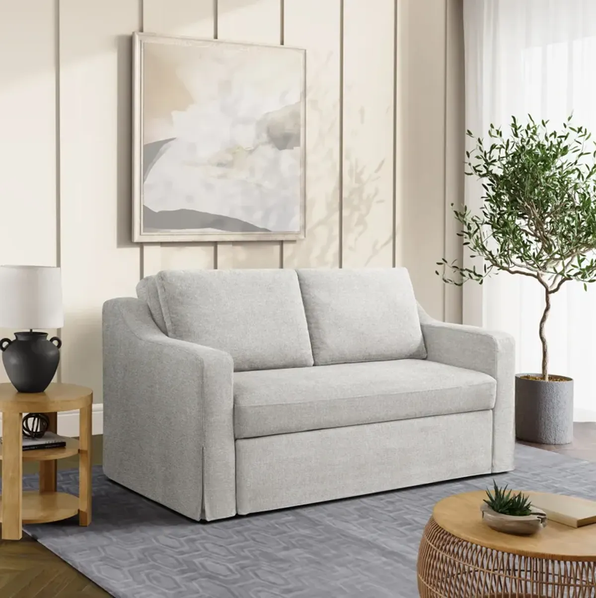 Serta Diana Convertible Loveseat - Linen