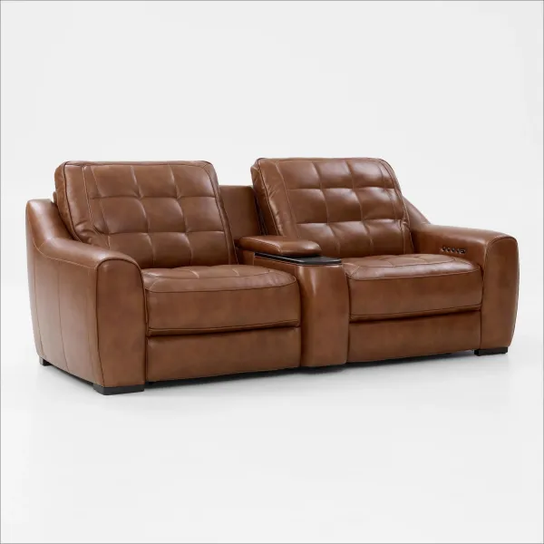 Clayton Dual-Power 3-Piece Loveseat with Console