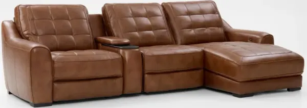 Clayton Dual-Power 4-Piece Sectional with Right-Facing Chaise and Console