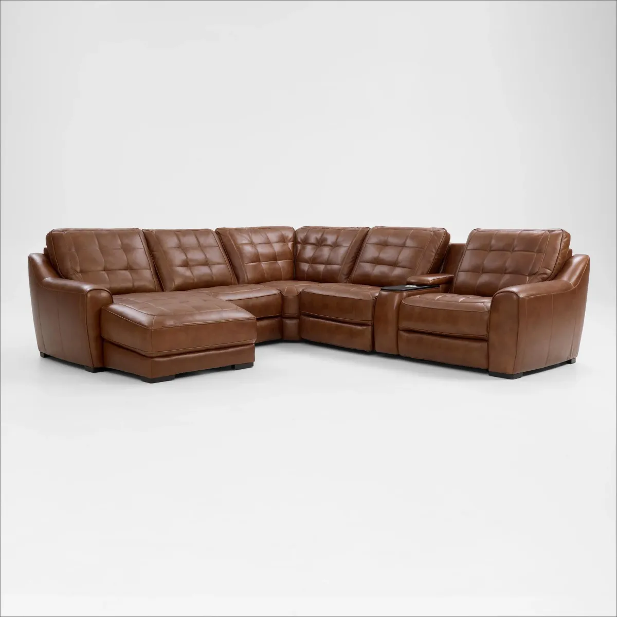 Clayton Dual-Power 6-Piece Sectional with Left-Facing Chaise and Console