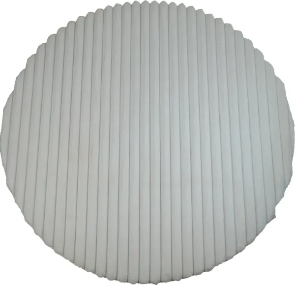 Selena 7' Round Area Rug - White