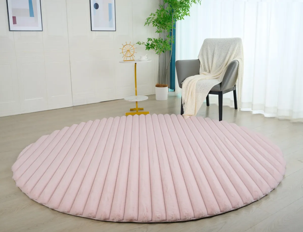 Selena 7' Round Area Rug - Pink