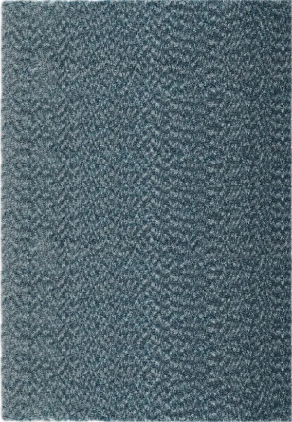 Lorena 5' x 8' Area Rug - Light Blue, Dark Blue and White