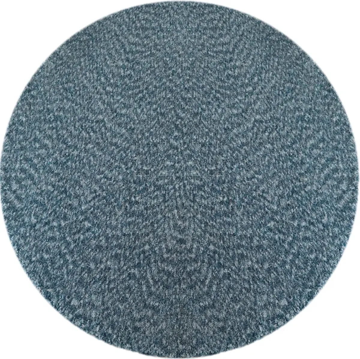 Lorena 7' Round Area Rug - Light Blue, Dark Blue and White