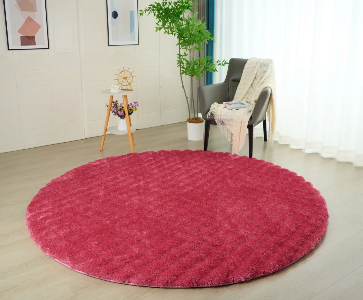 Lilly 7' Round Area Rug - Fuschia