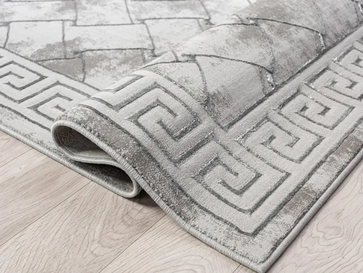Futura 5' x 8' Area Rug - Silver and Gray