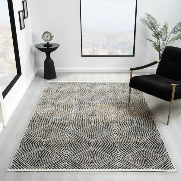 Calanthe 8' x 10' Area Rug - Brown, Black and White