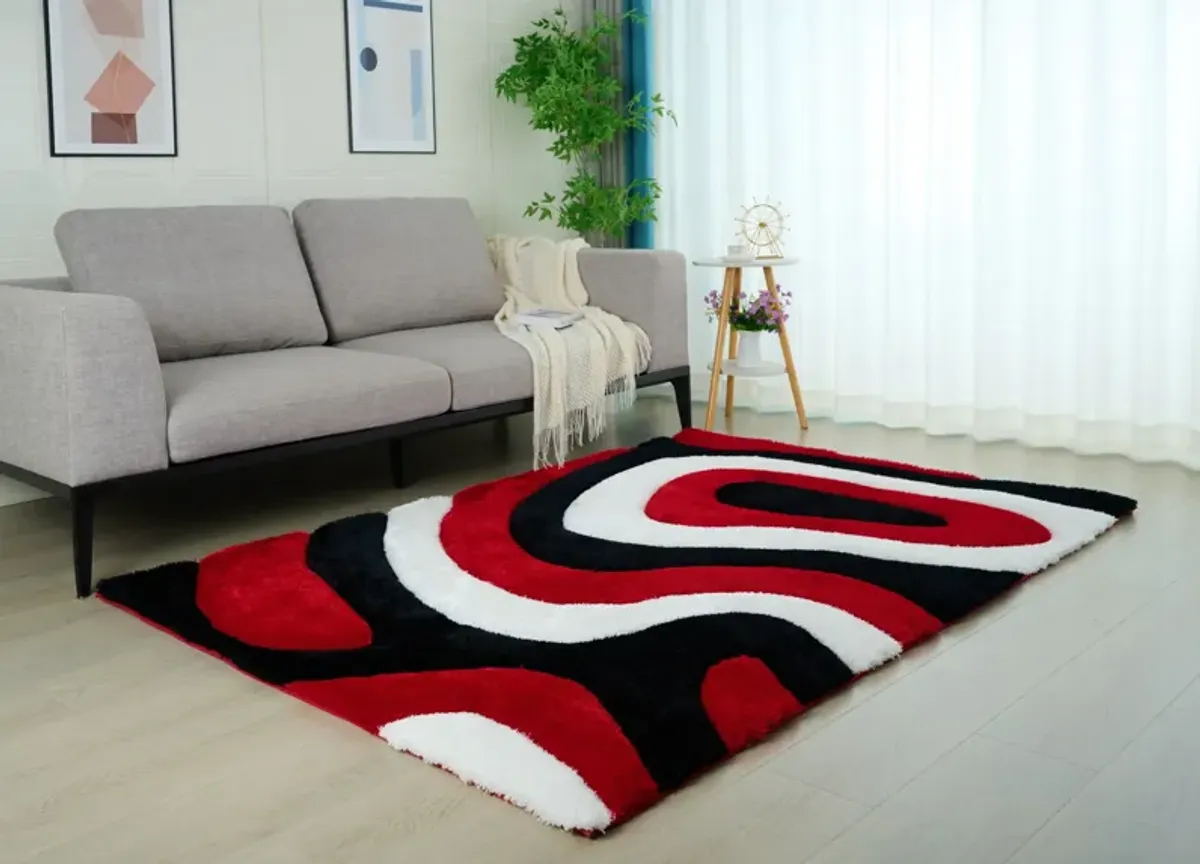 Bayou 4' x 6' Area Rug - Red/Black/White