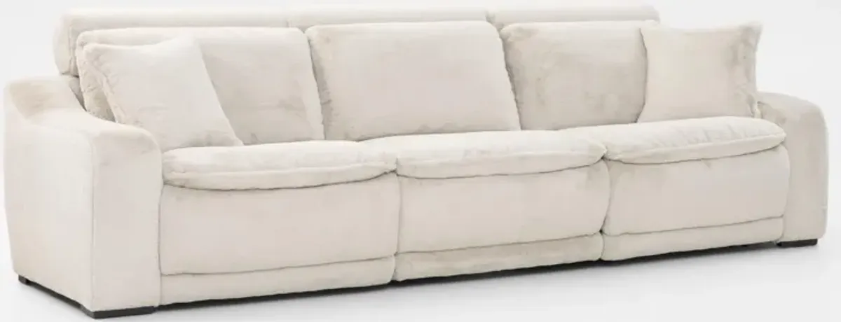 Luca Dual-Power 3-Piece Reclining Sofa - Ivory