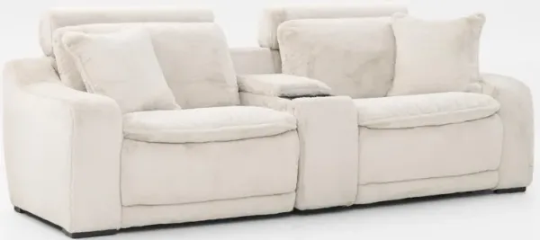 Luca Dual-Power Reclining Loveseat with Console - Ivory