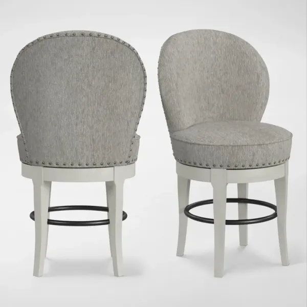 Bates Set of 2 Counter-Height Swivel Stools - Gray