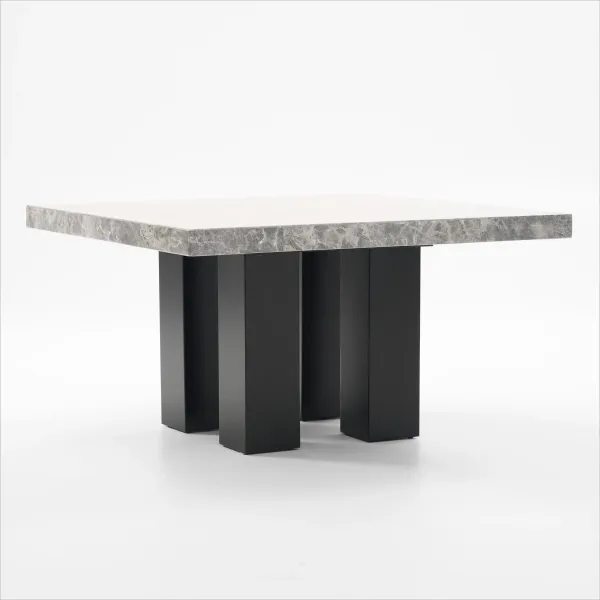 Artemis Marble Dining Table - Gray Marble/Black