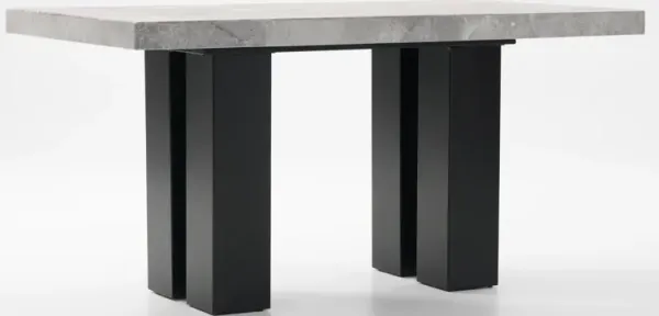 Artemis Marble Counter-Height Dining Table - Gray Marble/Black
