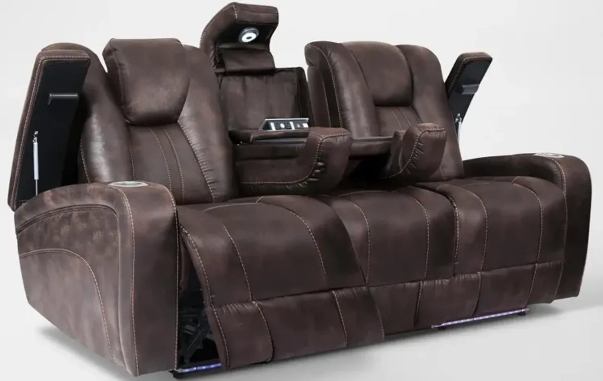 Galaxy Manual Reclining Loveseat with USB Charging