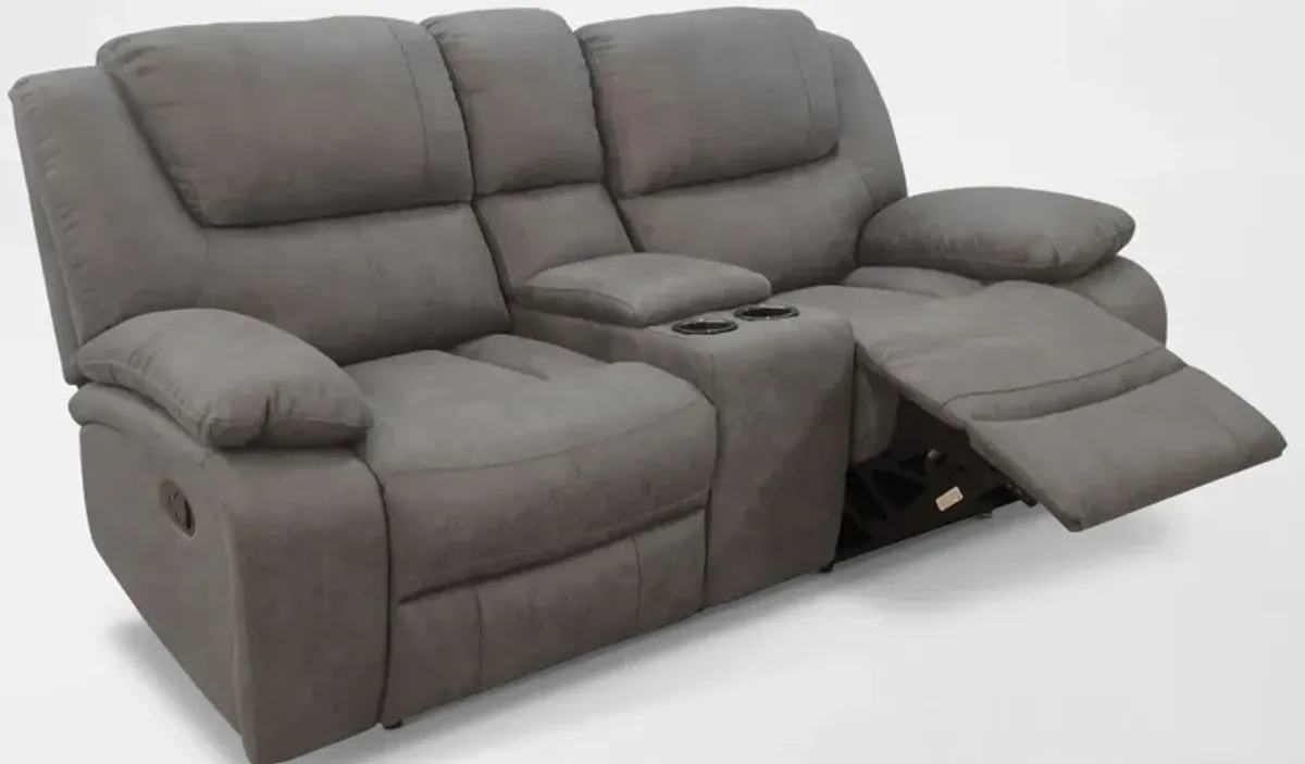 Nelson Manual Reclining Loveseat with USB Charging - Taupe