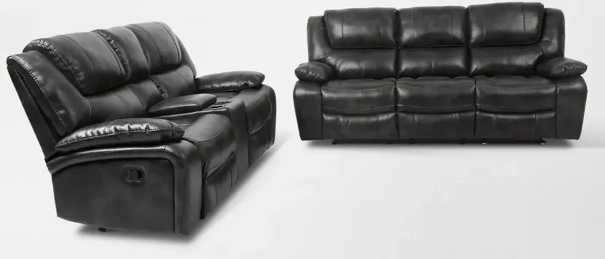 Nelson Manual Reclining Sofa and Loveseat - Slate