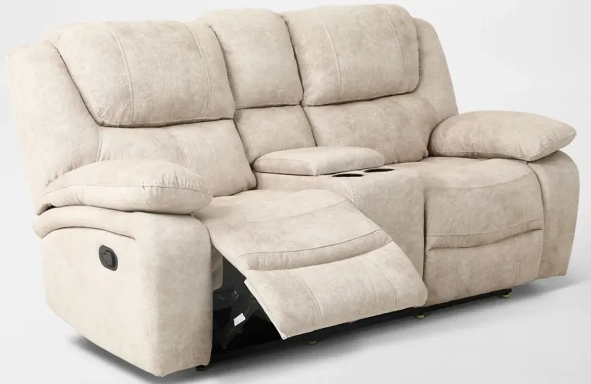 Nelson Manual Reclining Loveseat with USB Charging - Stucco