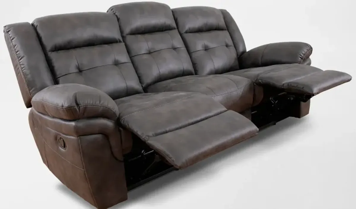 Parker Manual Reclining Sofa - Gray