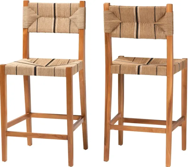 Guilford Set of 2 Bar Stools - Brown