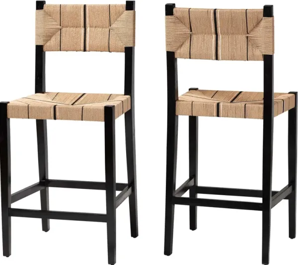 Guilford Set of 2 Bar Stools - Brown/Black
