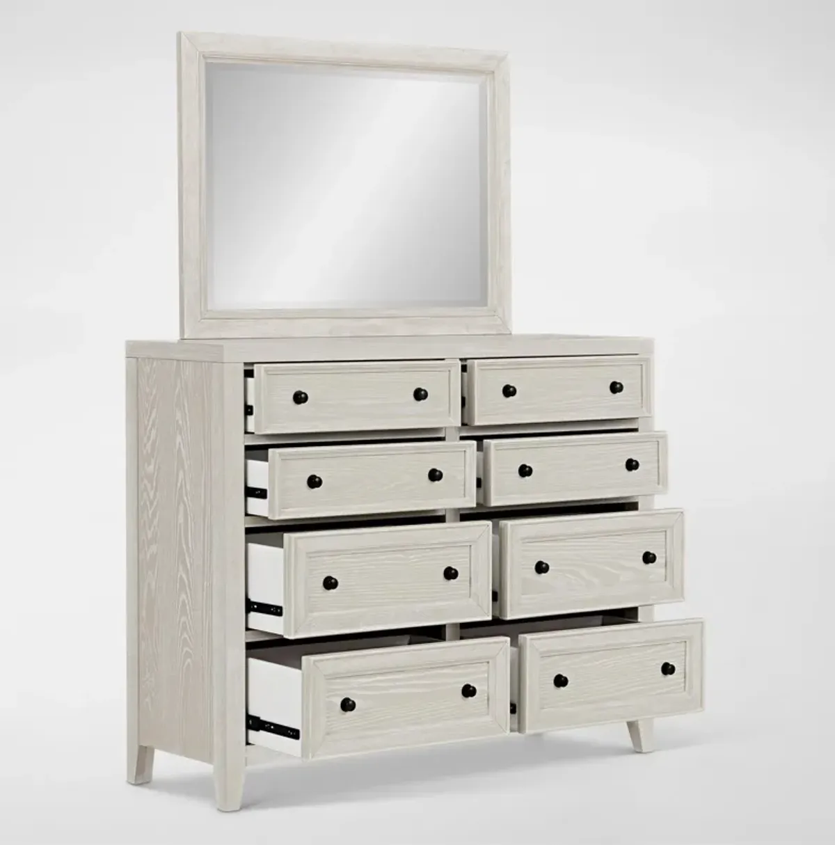 Rowan 5-Piece Queen Panel Bedroom Set with Dresser and Mirror - White