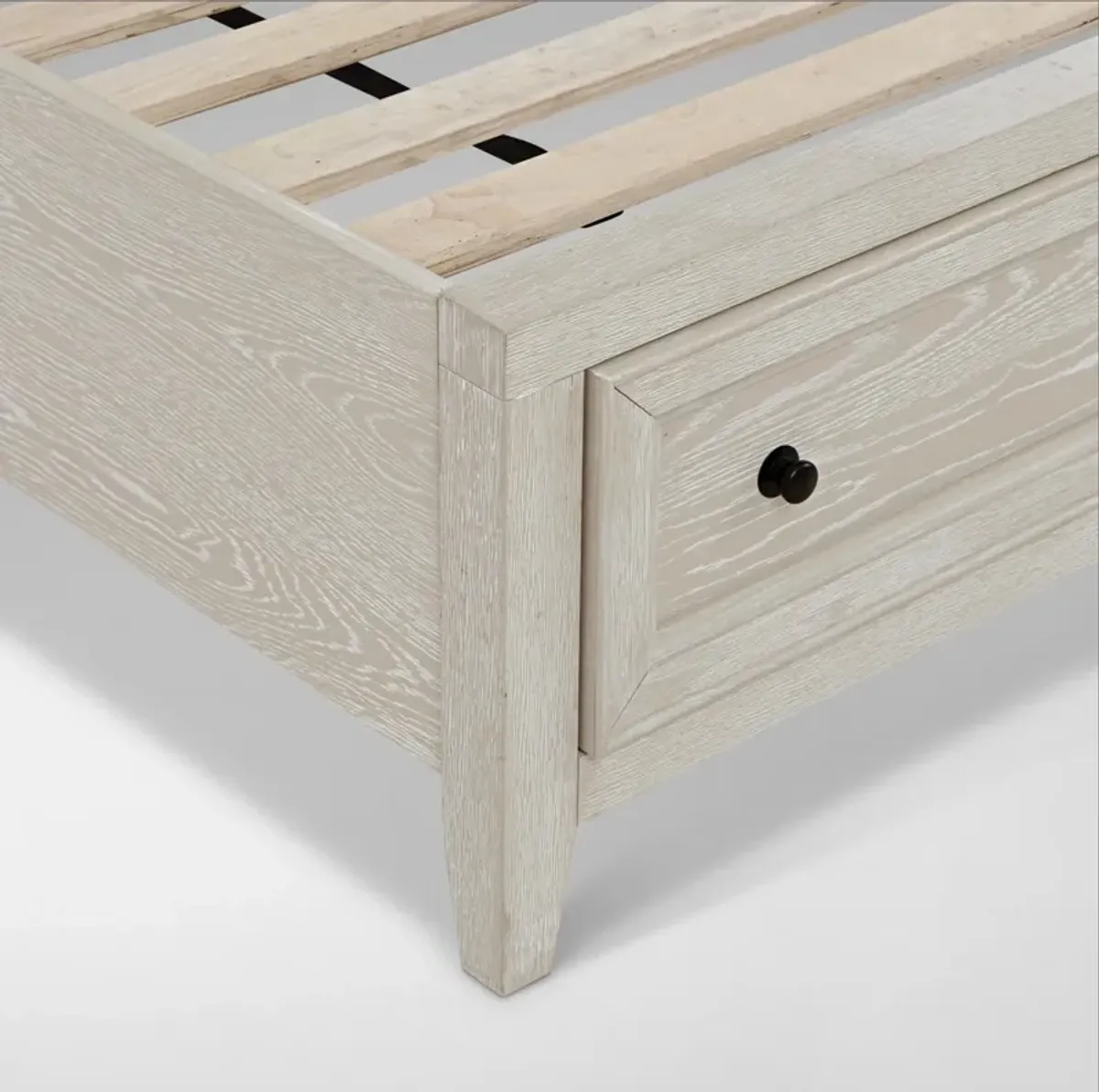 Rowan 5-Piece King Storage Bedroom Set with Dresser and Mirror - White