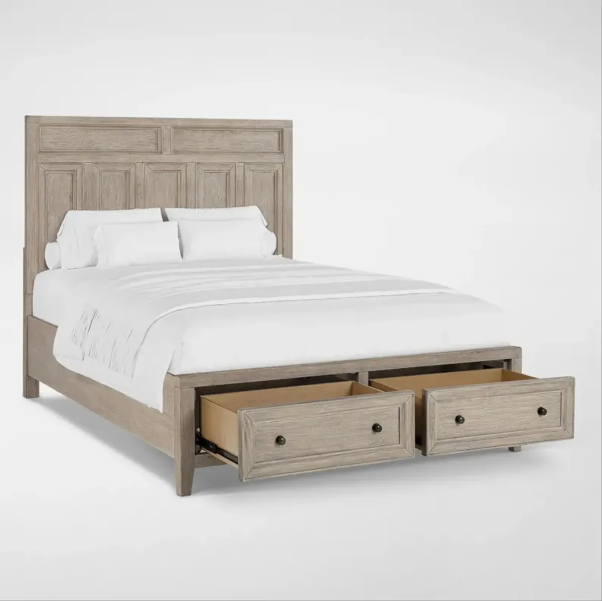 Rowan Queen Storage Bed - Taupe