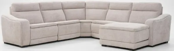 Majestic Dual-Power 5-Piece Reclining Sectional with Chaise - Stone