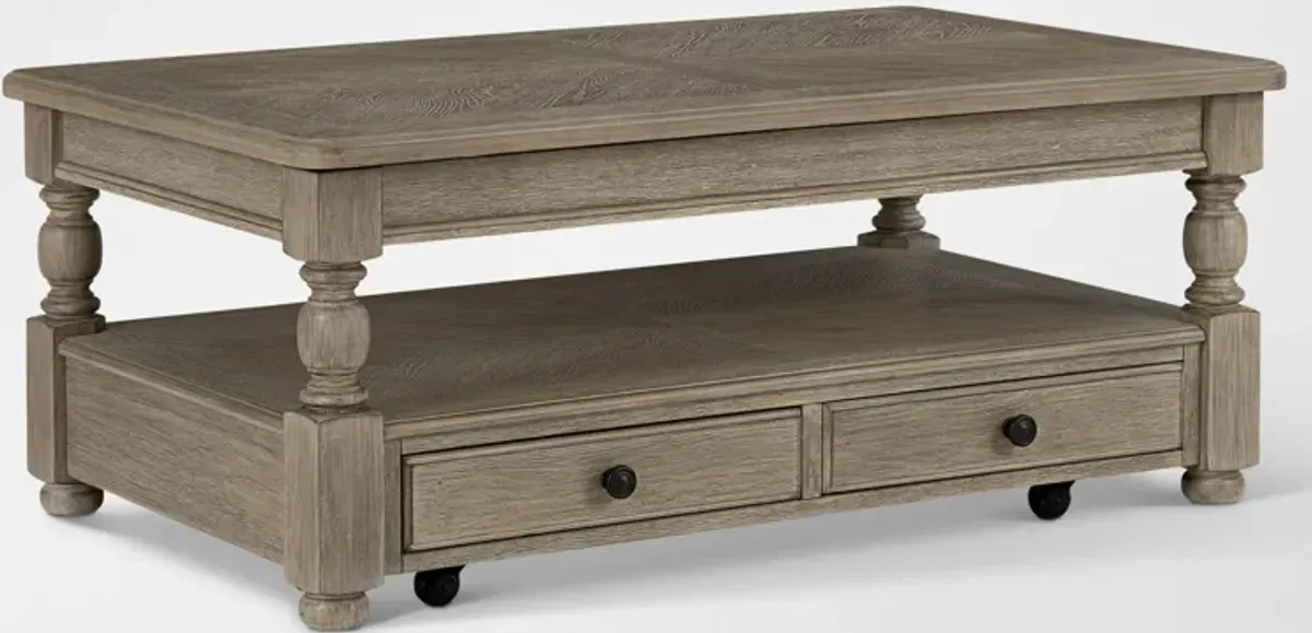 Hanover Lift-Top Coffee Table - Taupe