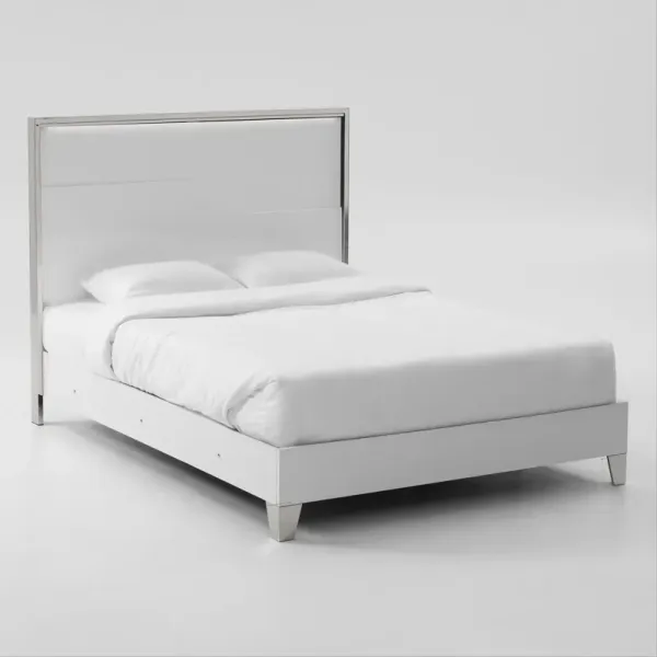 Selena King Panel Bed with LED Lights - White