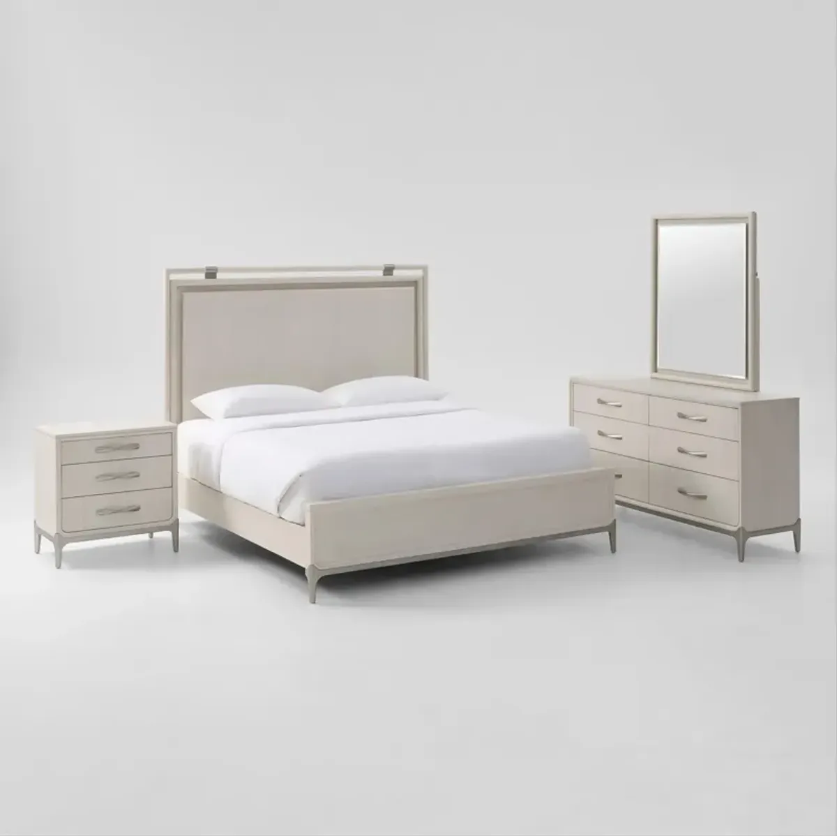 Arabella 6-Piece Bedroom Set with Dresser, Mirror, and Nightstand - Queen