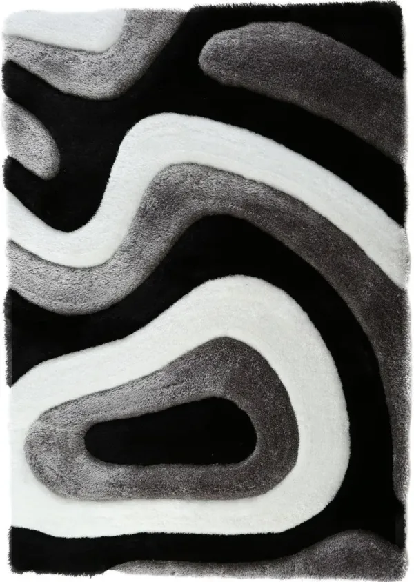 Bayou 4' x 6' Area Rug - Black/White/Gray