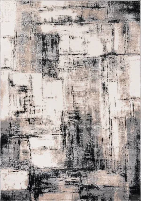 Santi 5' x 8' Area Rug - Brown/Cream/Black