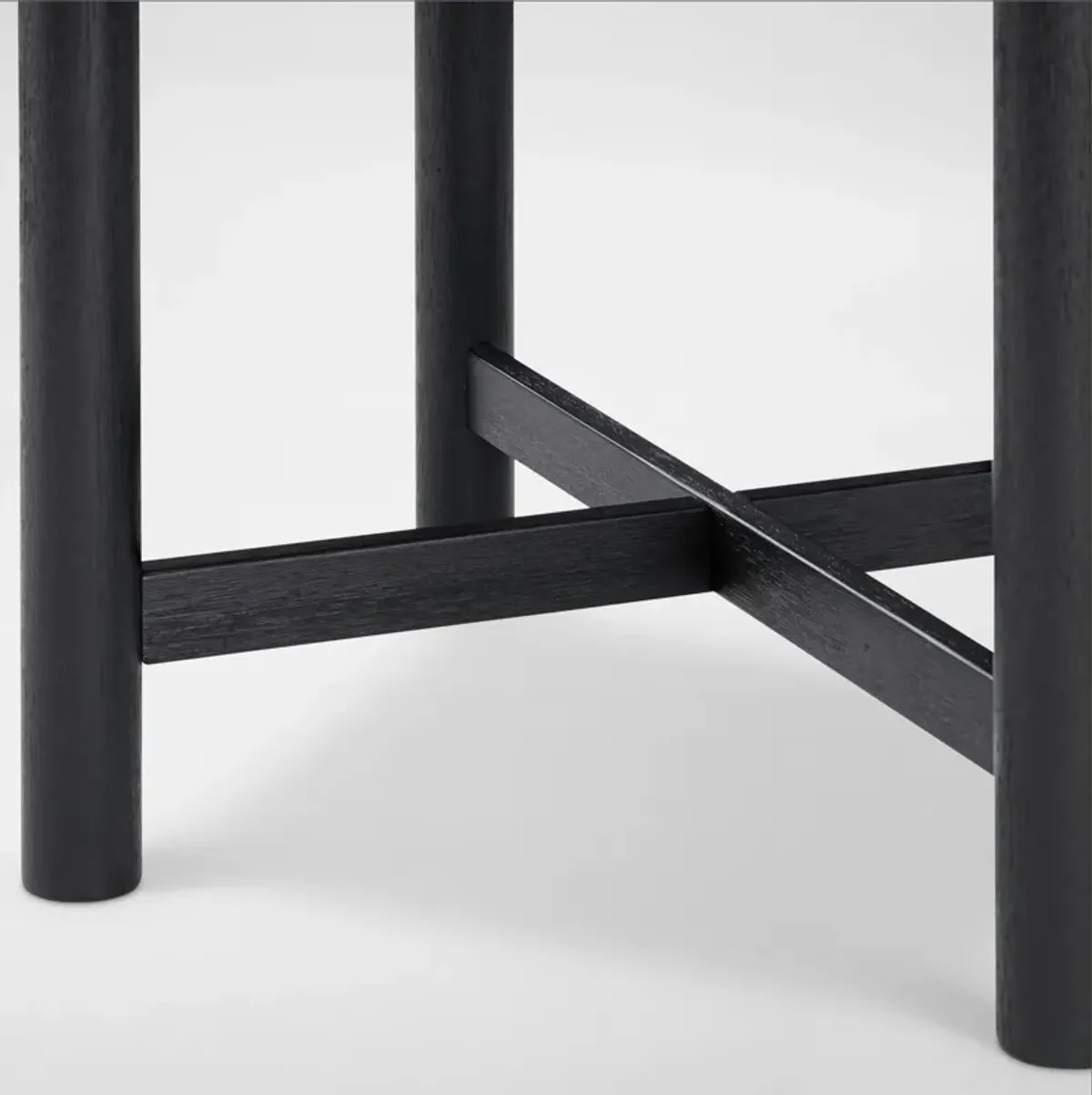 Landon Round Dining Table and 4 Upholstered Side Chairs - Black