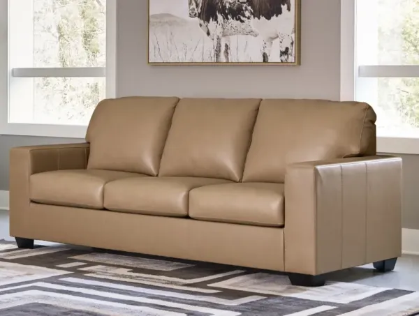 Broyhill Kintaro Leather Sofa and Loveseat - Toffee