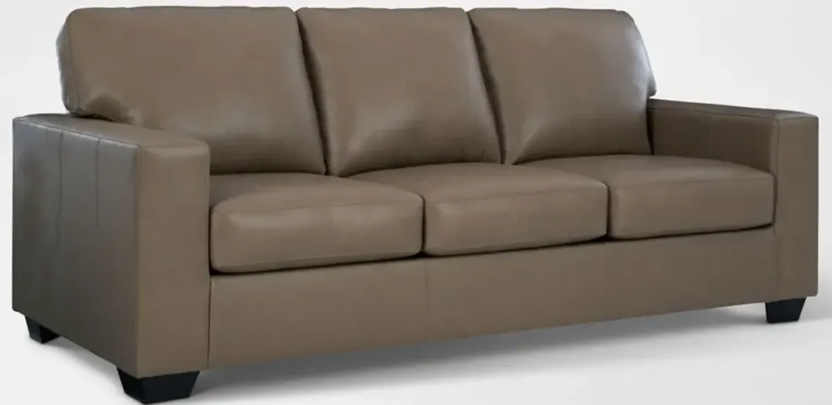 Broyhill Kintaro Leather Sofa - Bisque