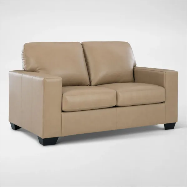 Broyhill Kintaro Leather Loveseat - Putty