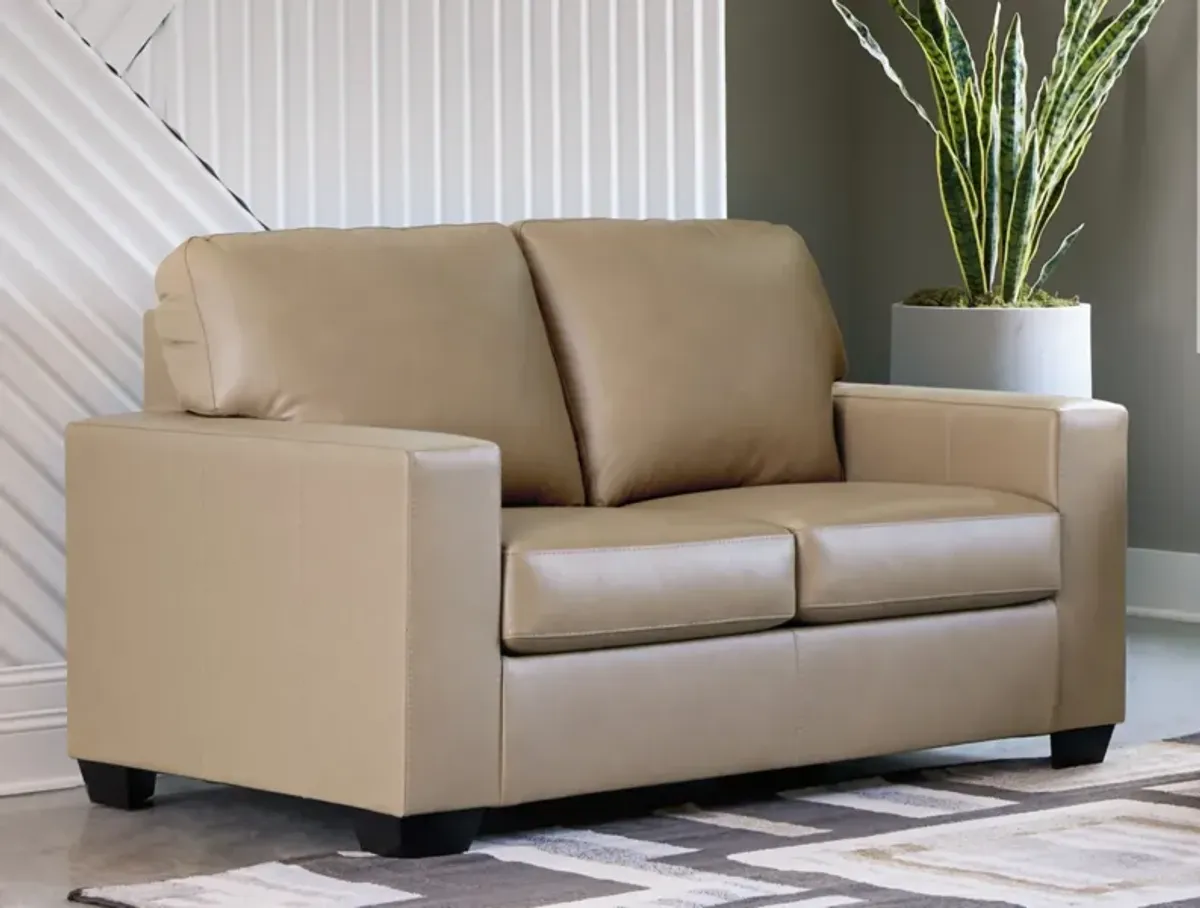 Broyhill Kintaro Leather Sofa and Loveseat - Putty