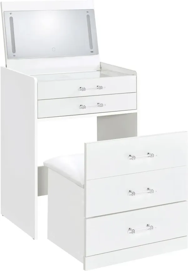 Kosmo 3-Drawer Vanity Set - White