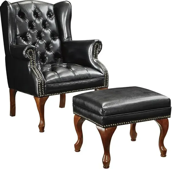 Leon Accent Chair and Ottoman Set