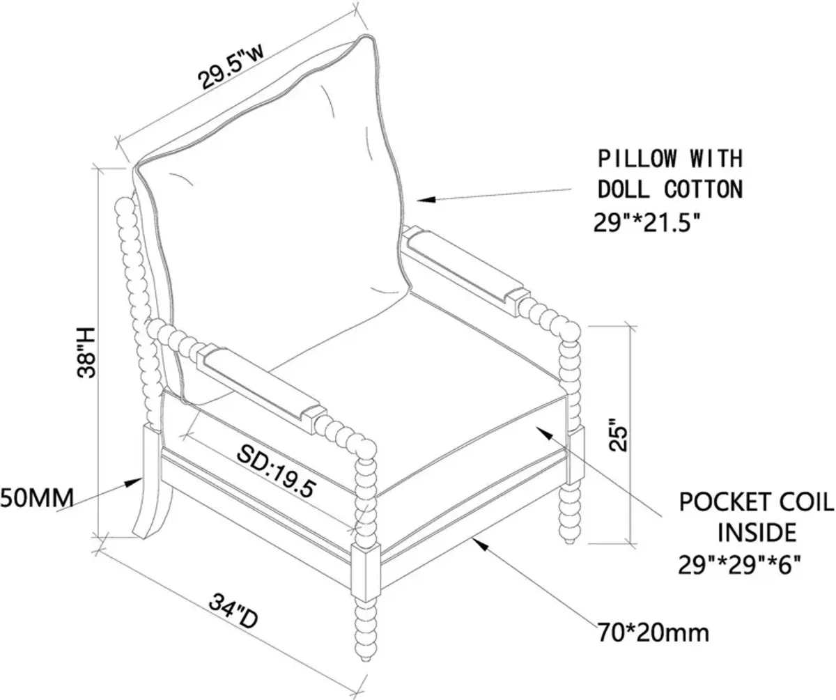 Maureen Accent Chair - White