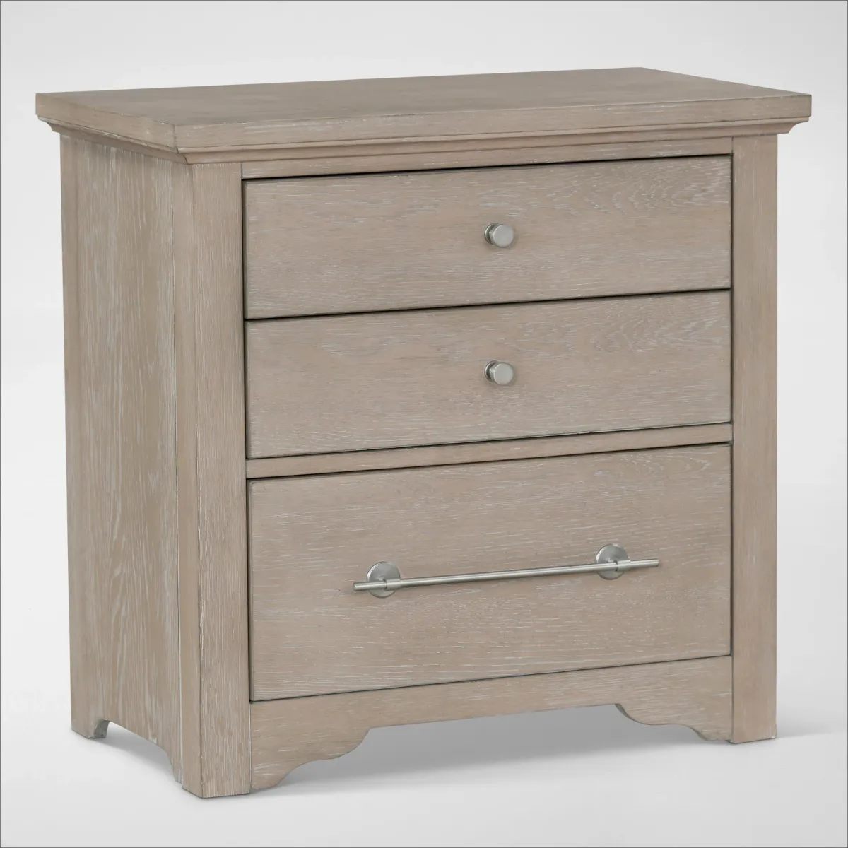 Cape May 3-Drawer Nightstand with USB Charging - Natural