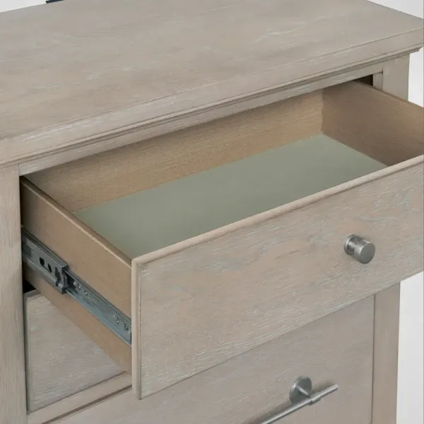 Cape May Queen 6-Piece Storage Bedroom Set with Dresser, Mirror and Nightstand - Natural