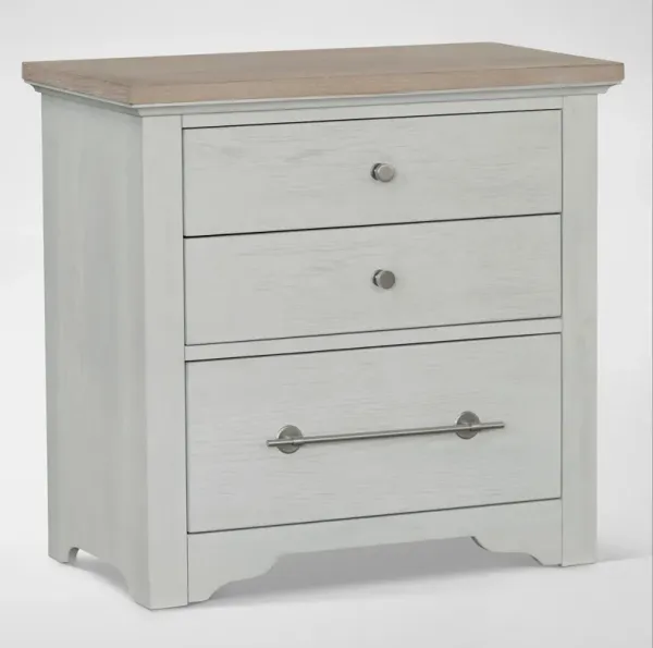 Cape May 3-Drawer Nightstand with USB Charging - Two Tone