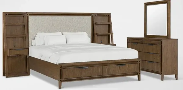 Carter 7-Piece Bedroom Set with Dresser, Mirror and 2 Pier Nightstands - King