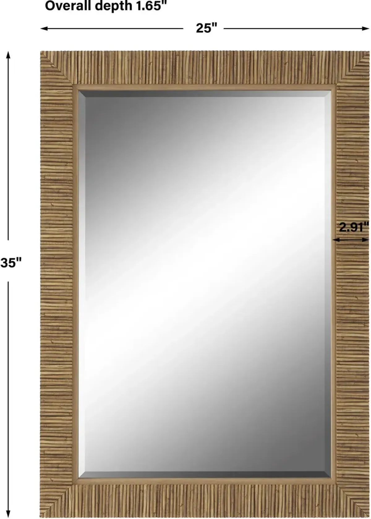 Hezekiah 35' Wall Mirror - Natural