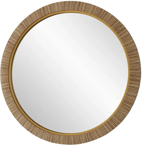 Hezekiah Round Wall Mirror - Natural