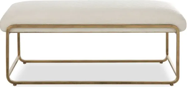 Abram Bench - Antique Brass/White